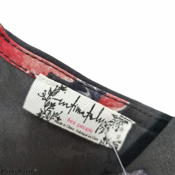 Free People Black Crepe Floral Faux Wrap Dress XSMALL - Picture 9 of 13